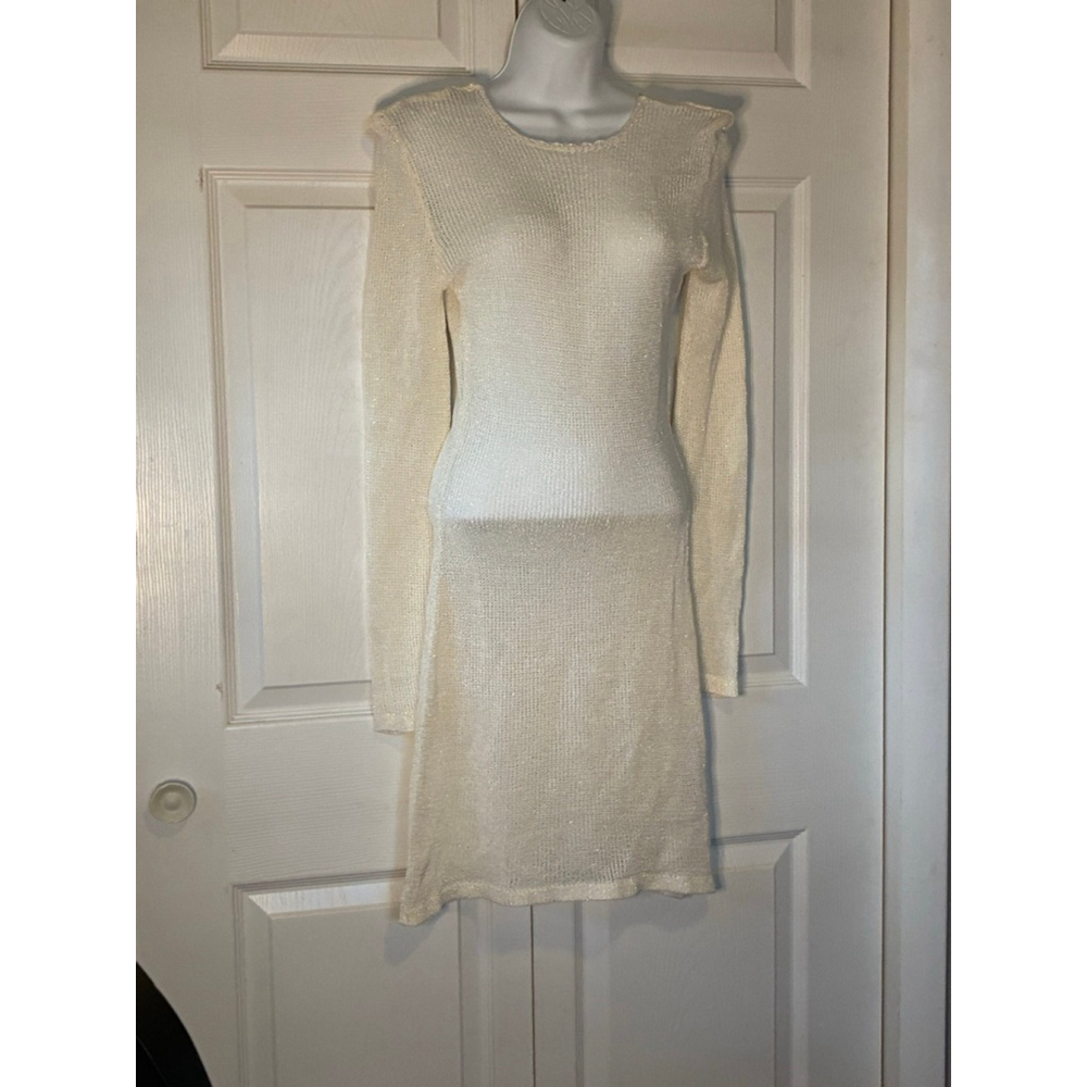 Women's Unbranded Cream Long Sleeve Dress S